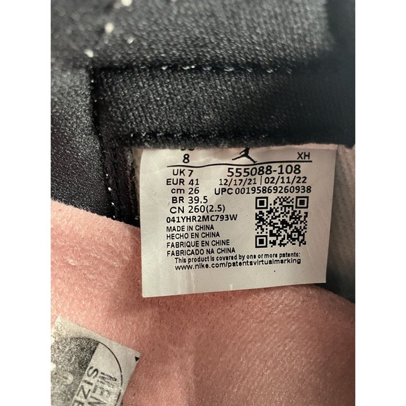 PRE-OWNED Nike Air Jordan 1 Retro High OG Men's Basketball Shoes Black US Size 8 - Picture 10 of 13